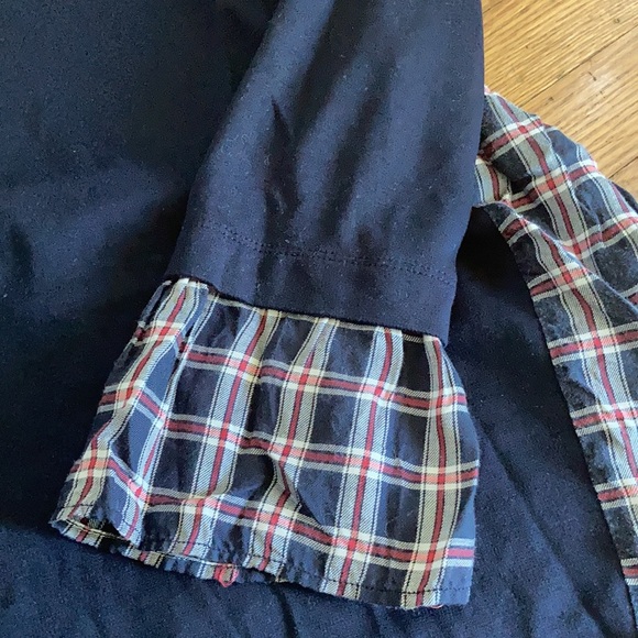 LOFT plaid mixed media top - Picture 4 of 12